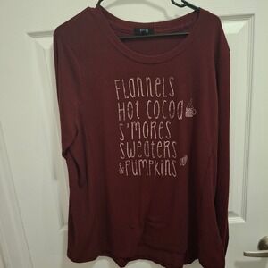 3/$15 Modern Canvas XXL Fall‎ Vibes Long Sleeve Top Flannels Cocoa Sweaters